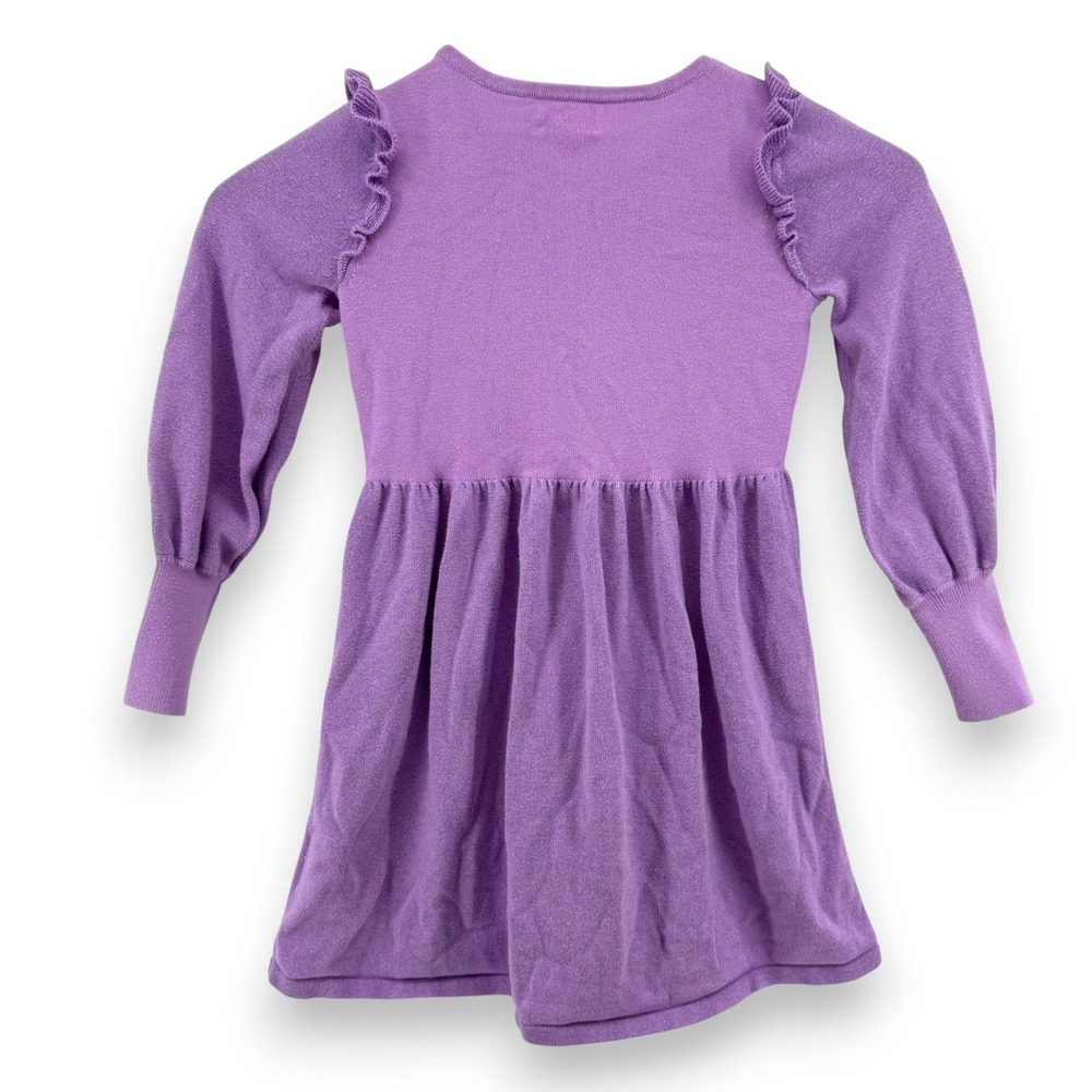 Lilly Pulitzer Girls Knit Sparkle Ruffle Dress Purple Size L 10-12 - Picture 2 of 5